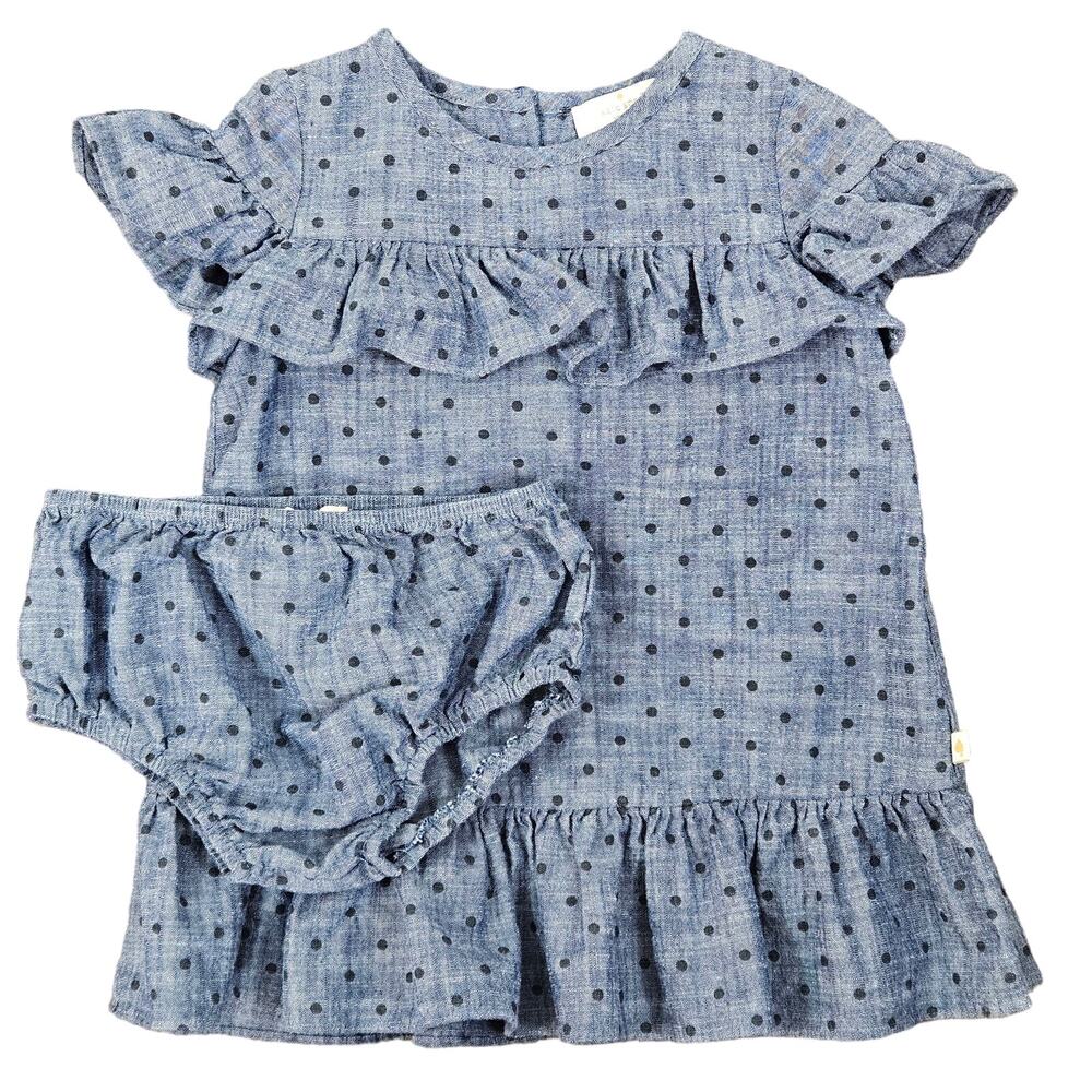 Kate Spade Polka Dot Denim Chambray Dress with‎ Bottoms | Baby Toddler 24 Months